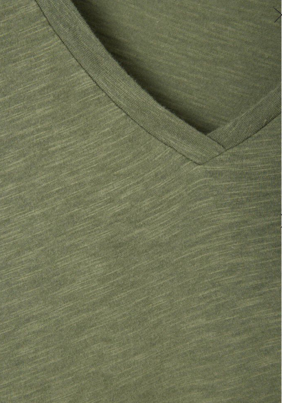 American Vintage Jackonville L/S Vneck Tee - Vintage Khaki