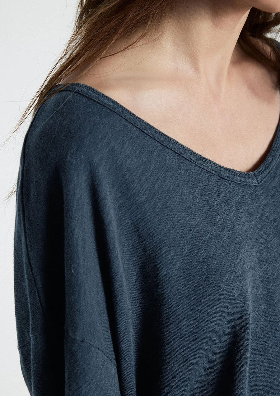American Vintage Sonoma L/S V-neck - Vintage Navy Blue