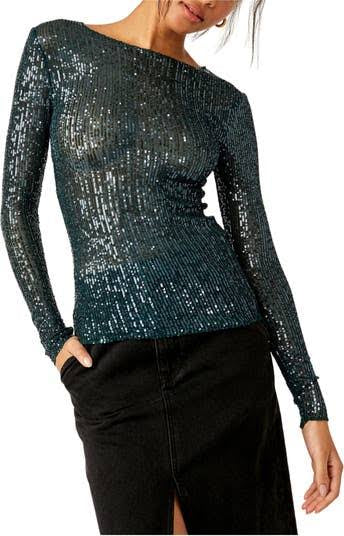 Free People Gold Rush Long Sleeve - Forest Pool