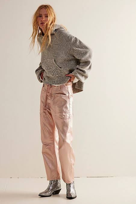 Free People Moxie Metallic Low Slung - Bubblegum