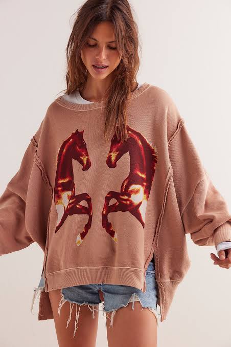 Free People Graphic Camden - Mirrored Horses