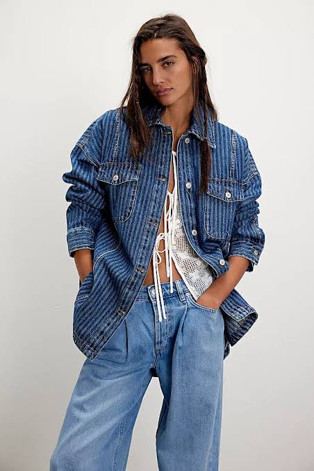Free People Dunes Shirt Jacket - Blue Abyss