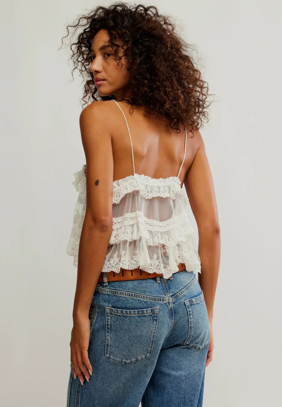 Free People Sofia Embroidered Tank - Ivory