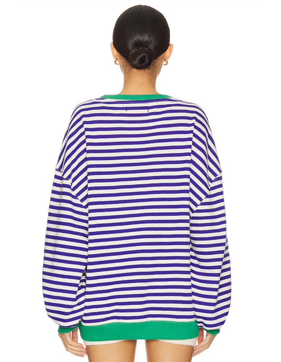 Free People Classic Striped Crew - Sand Dollar Combo