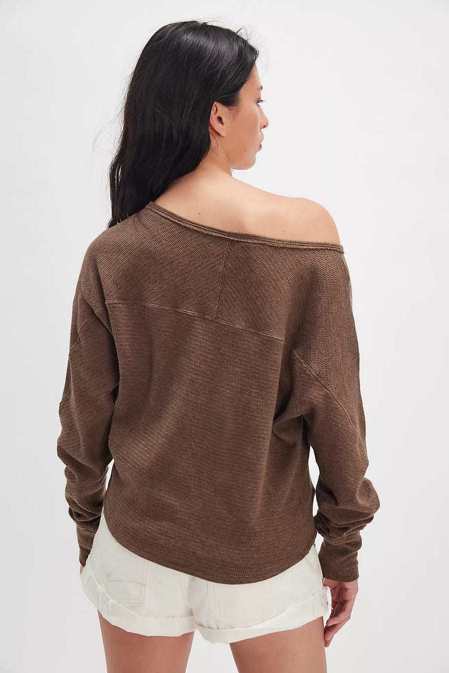 Free People Jess Long Sleeve - Coco Brown Heather