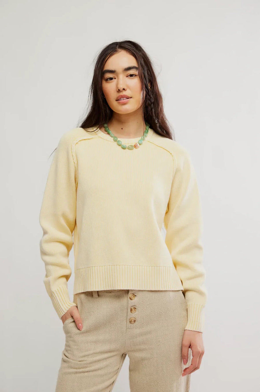 Free People Spring Street Pullover - Banana Cream