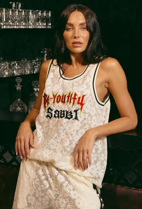 Sabbi The Be Youtiful Lace Singlet - Cream