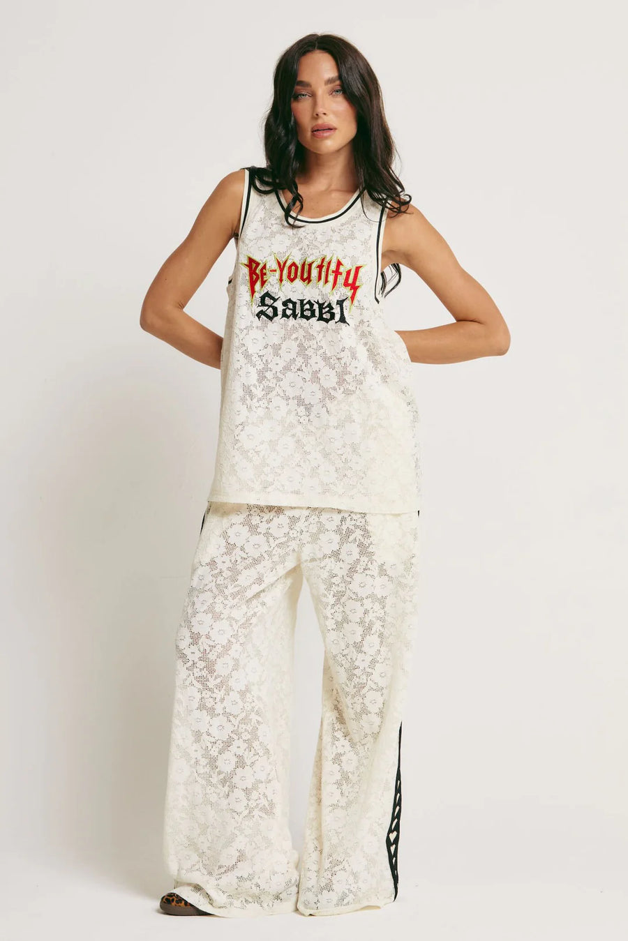 Sabbi The Raving Hearts Lace Pants - Cream