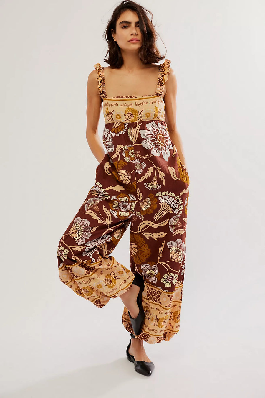 Free People Bali Albright jumpsuit - Coffee Combo