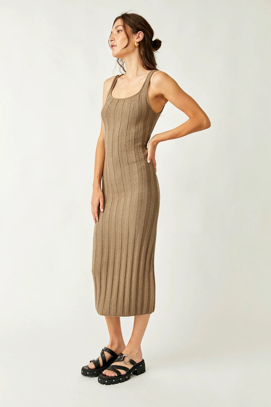 Free People Santos Sweater Dress - Olive Stone