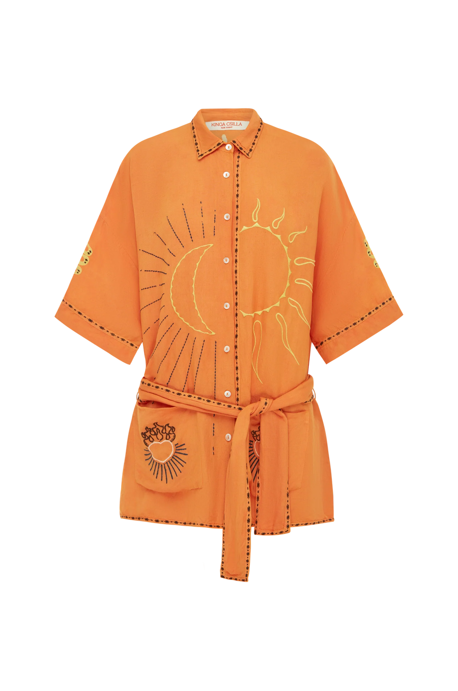 Kinga Csilla Token Embroidered Shirt - Orange