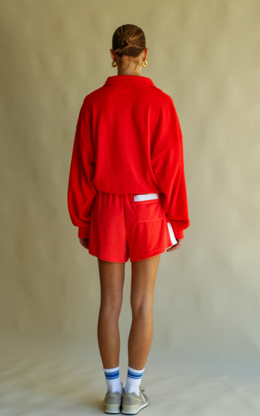 Araminta James Waffle Trim Sweatshirt - Coral