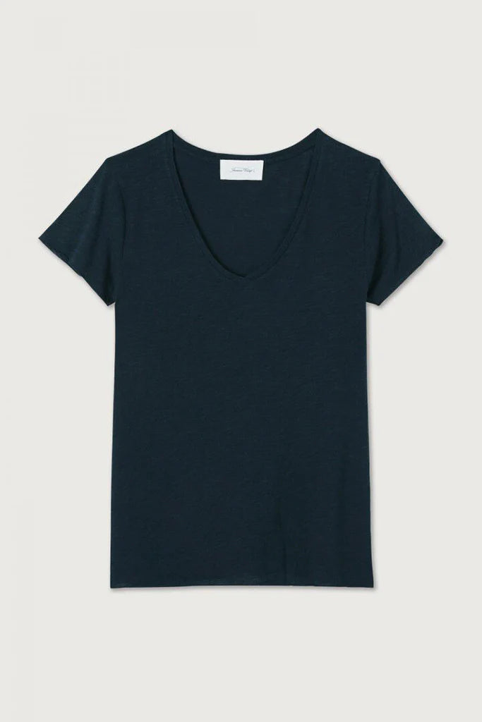 American Vintage Jacksonville V-Neck S/S Tee - Navy