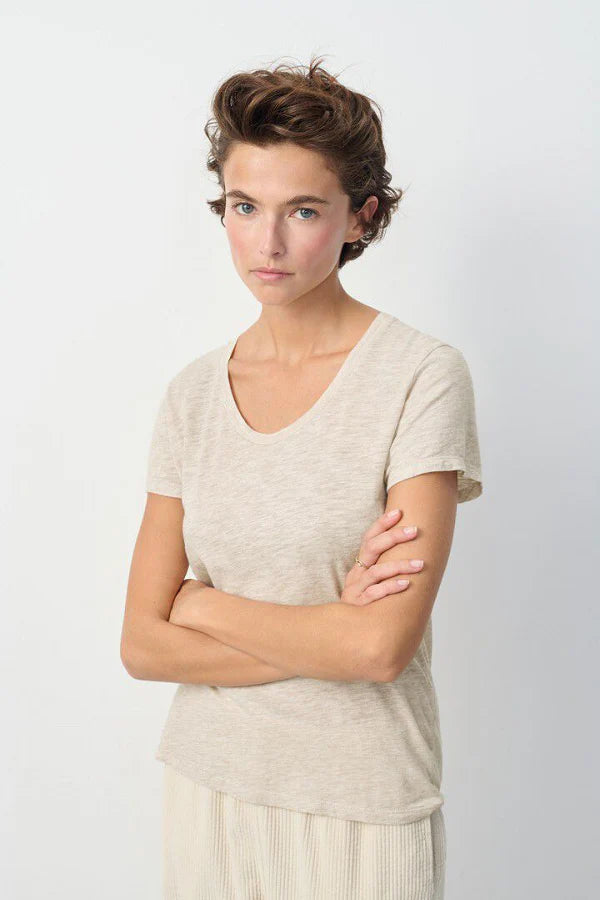 American Vintage Jacksonville S/S Tee - Cream Melange