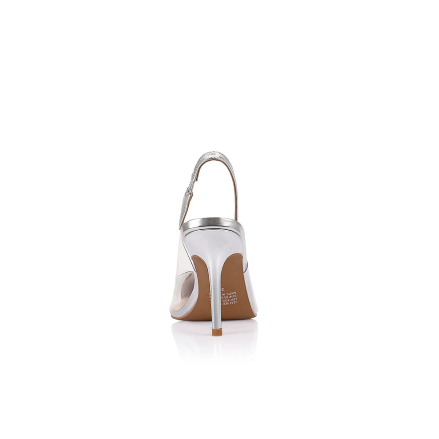 Lana Wilkinson Remi Pump Vinylite & Silver Metallic Patent Leather