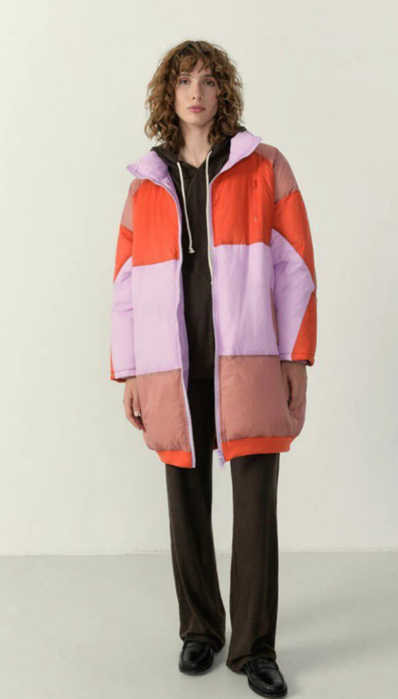 American Vintage Kolbay Women's Padded Jacket - Tri Colour Lilac - FINAL SALE