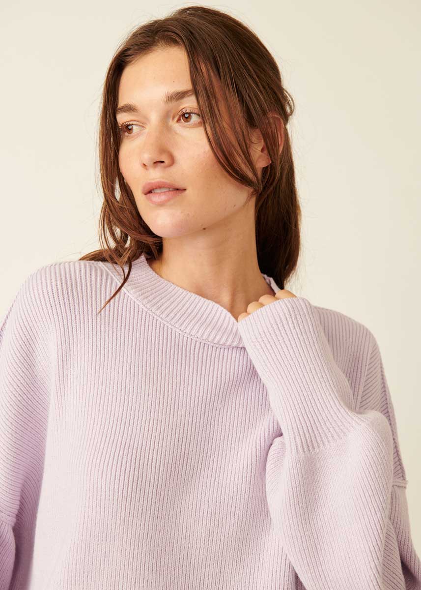 Free People Easy Street Crop Pullover - Frost Lavender