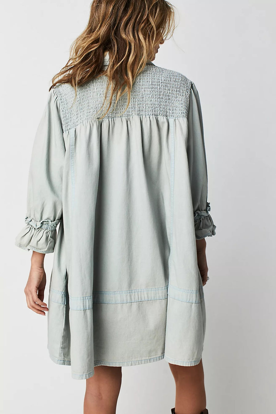 Free People Vanessa Denim Tunic - Blue Chill