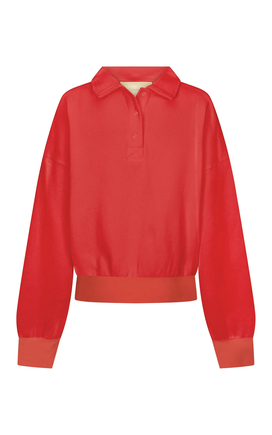 Araminta James Waffle Trim Sweatshirt - Coral