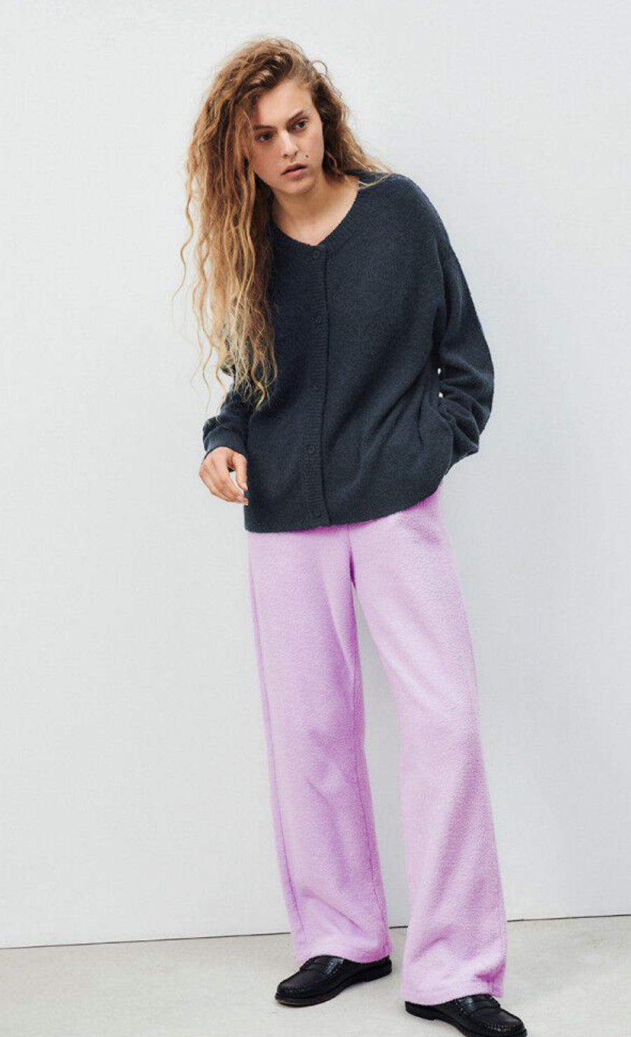 American Vintage Damsville Cardigan - Blue Black Melange