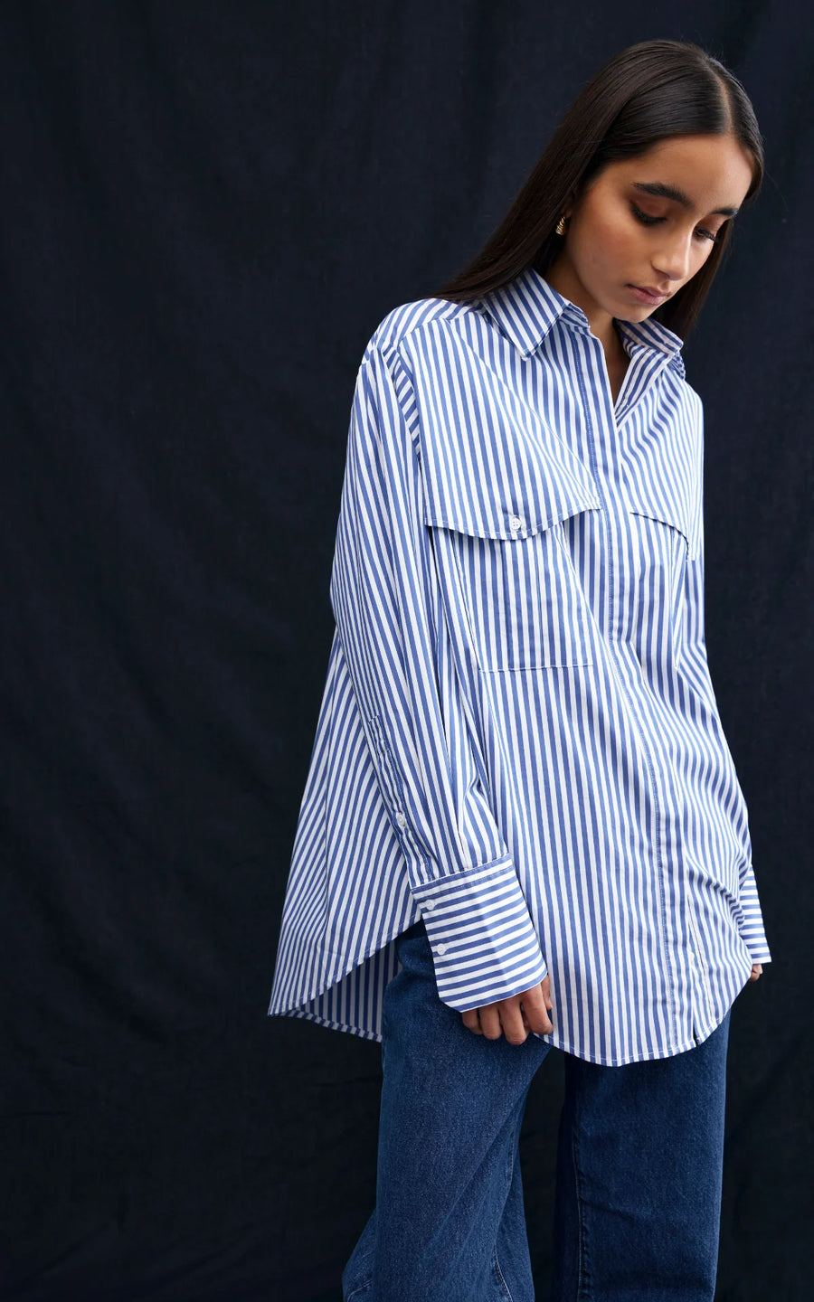 Kinney Riley Shirt - Navy/White