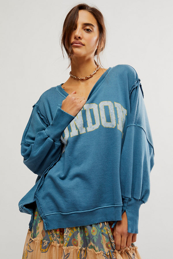 Free People Graphic Camden Pullover - Combo London