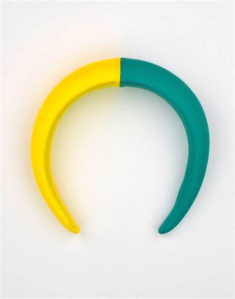 Ford Millinery Lana Padded Headband Turquoise and Yellow FINAL SALE