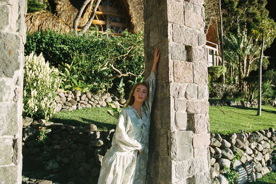 Kinga Csilla Dulce Santorini Dress - Sage Print SALE