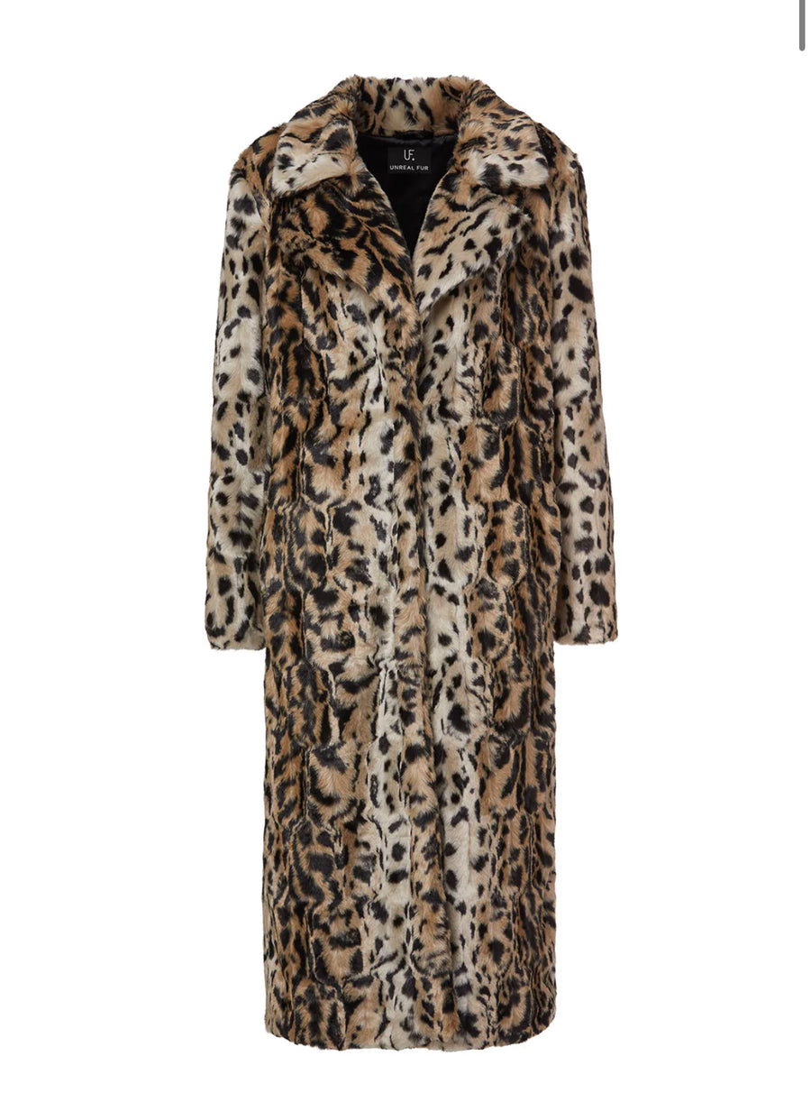 Unreal Fur The Long Song Coat - Leopard