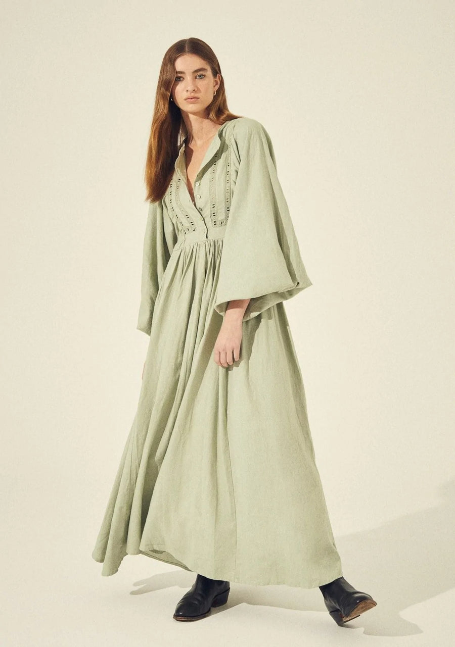 Kinga Csilla Serene Mascali Dress - Sage FINAL SALE