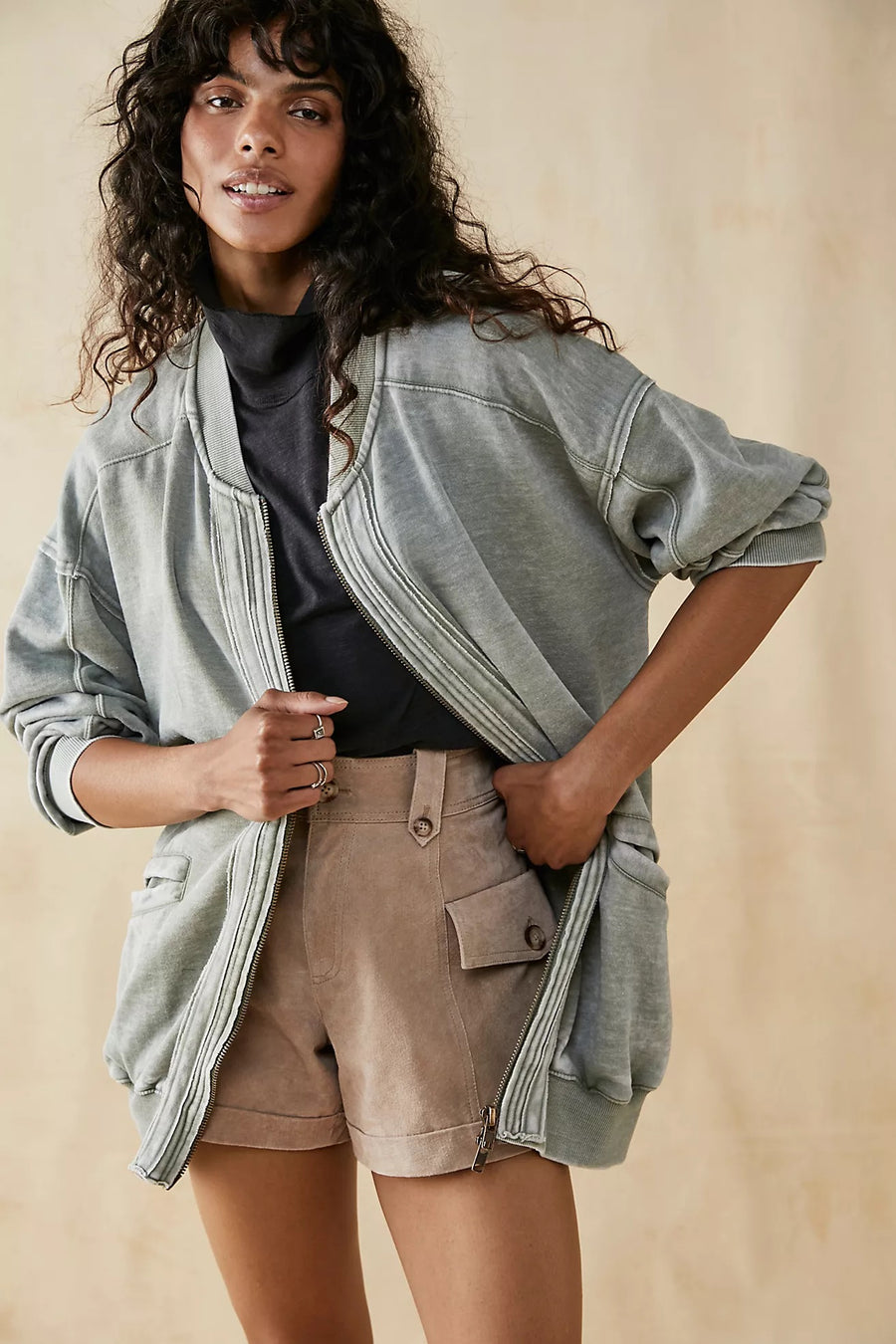 Free People Robby Bomber - Washed Army