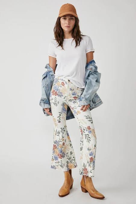 Free People Youthquake Printed Crop - Ivory Combo FINAL SALE