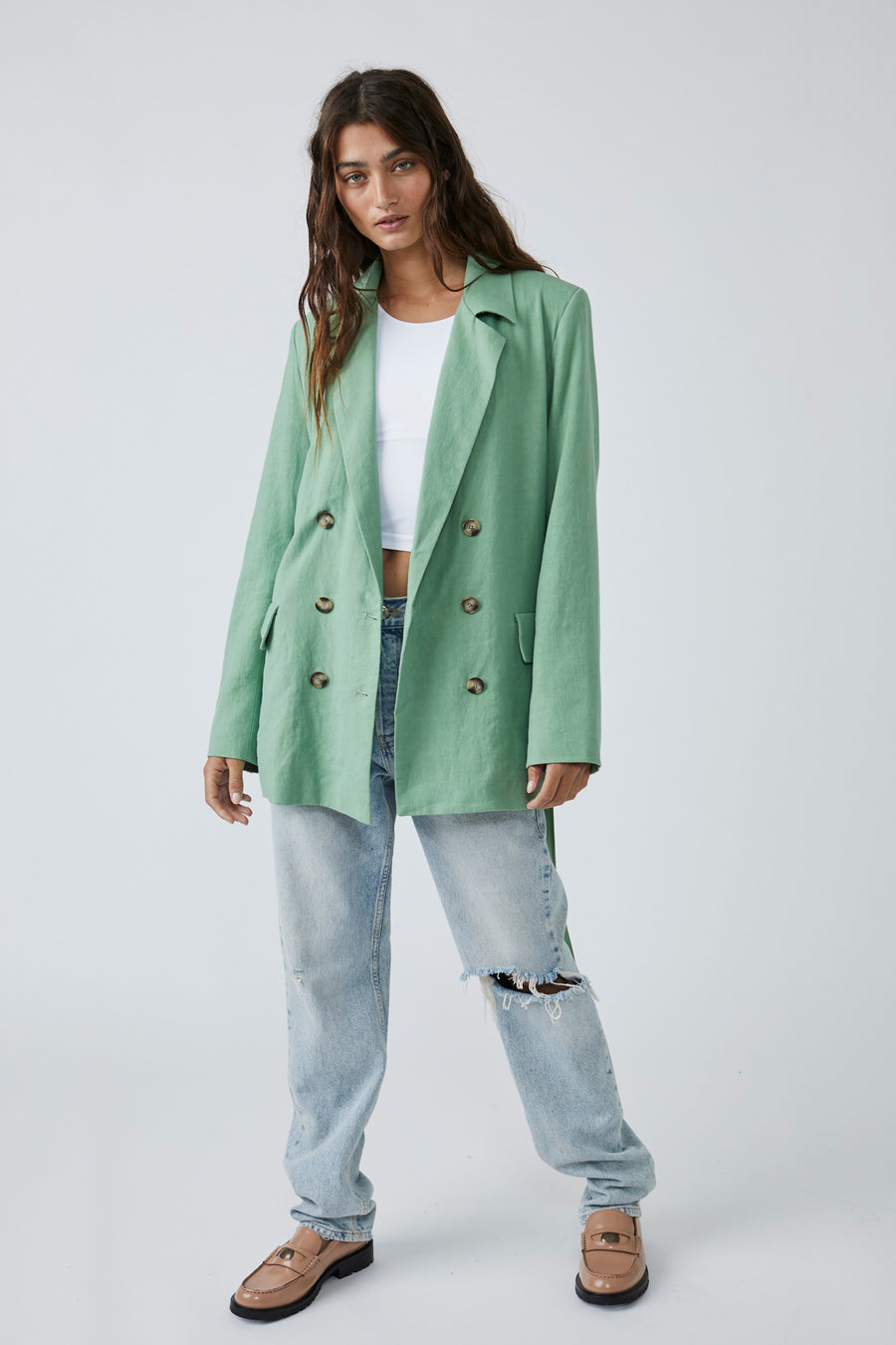 Free People Olivia Blazer - Grassland