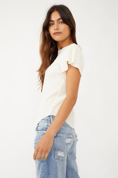 Free People What's Up Baby Waffle Tee FINAL SALE