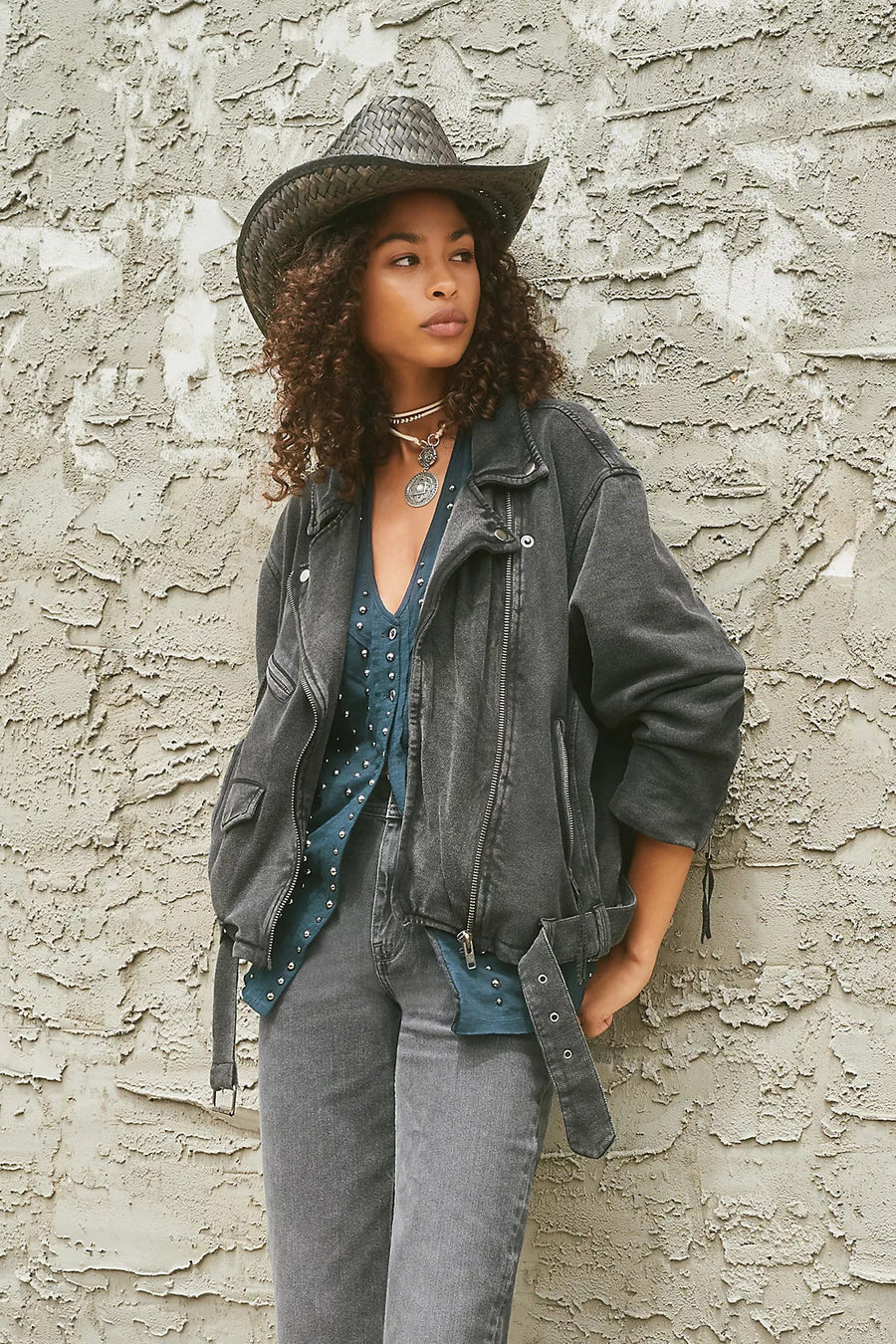 Free People Rebel Rebel Knit Moto - Black FINAL SALE