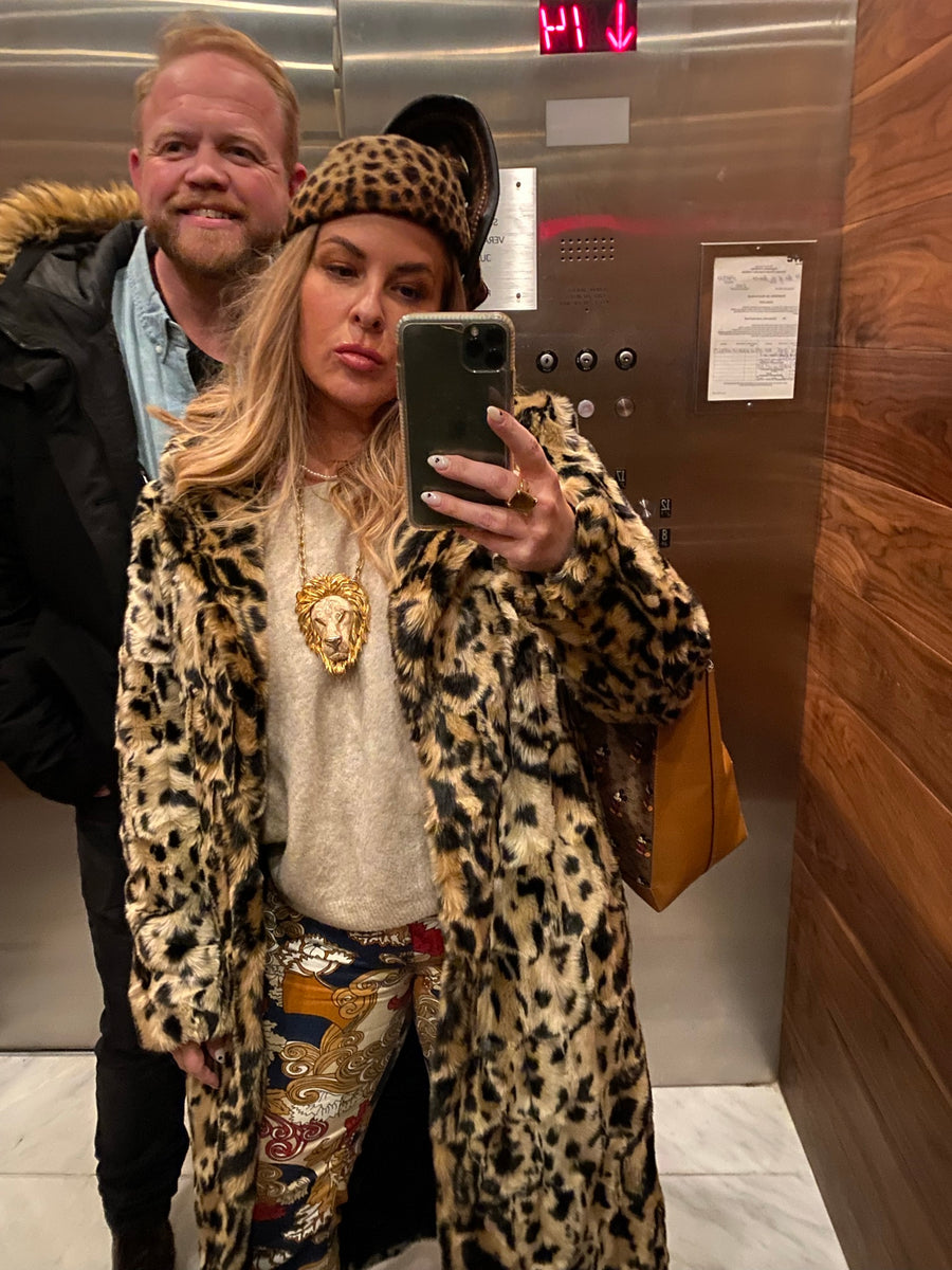 Unreal Fur The Long Song Coat - Leopard
