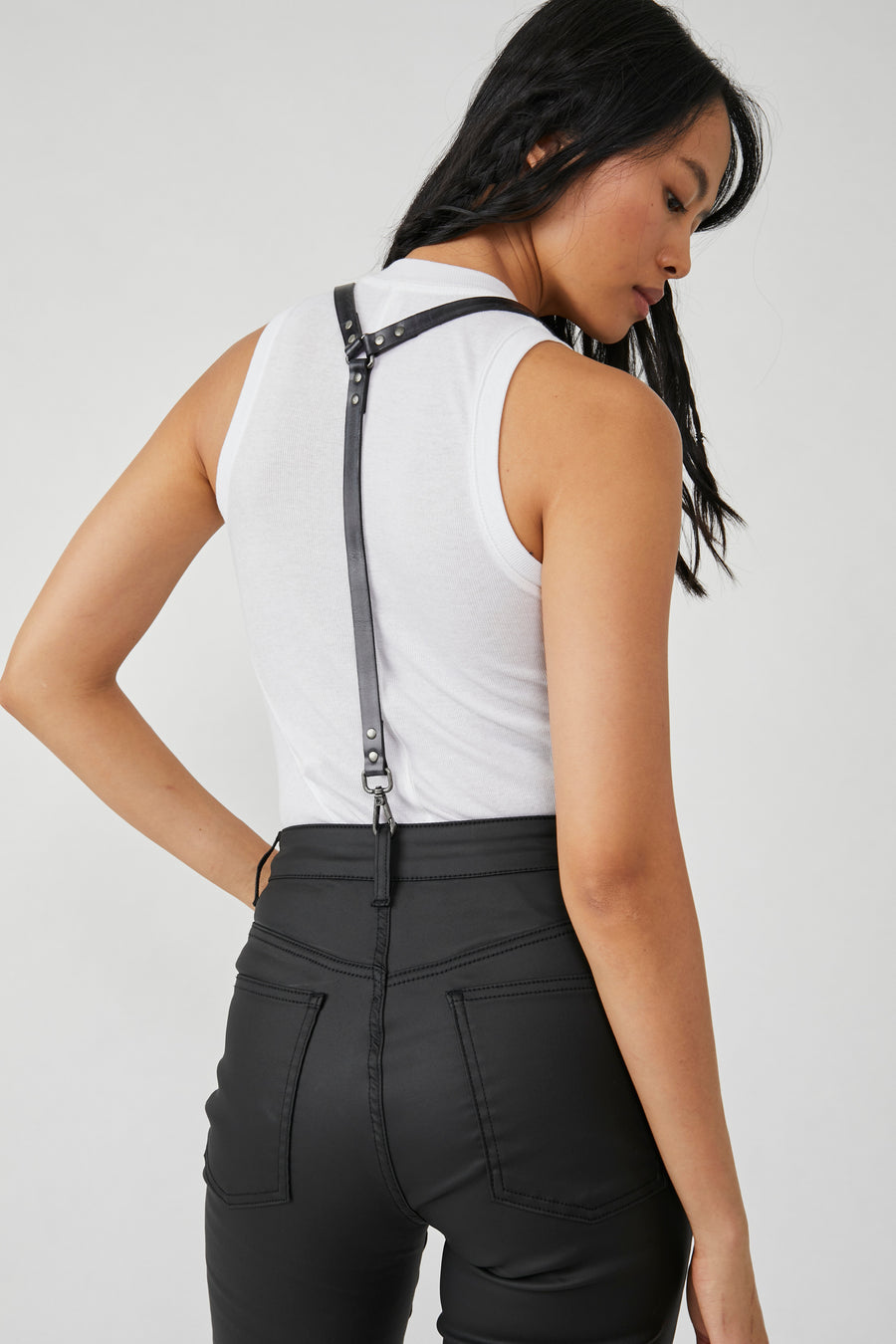 Free People Hold Me Up Suspenders - Black