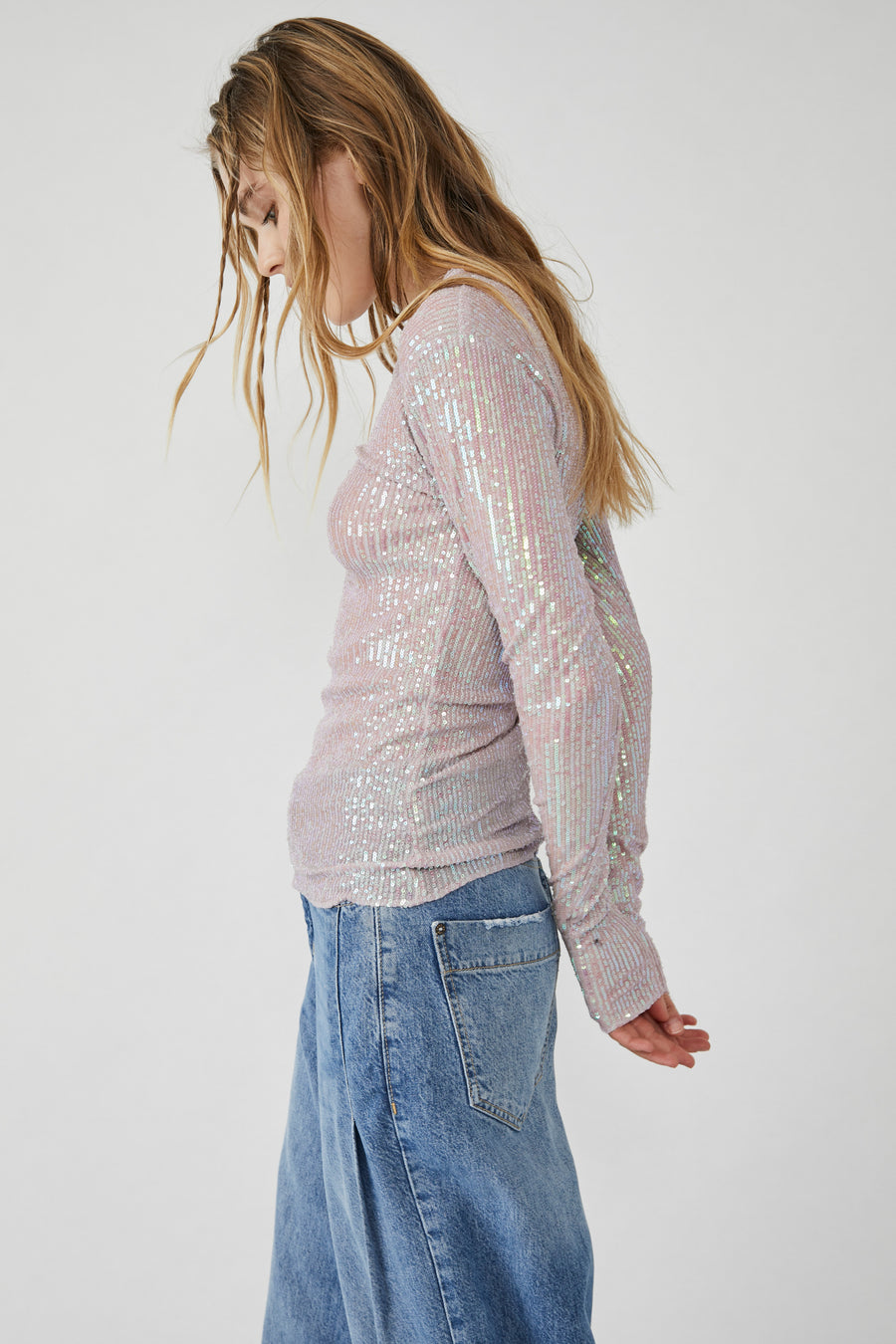 Free People Gold Rush Long Sleeve - Champagne Float
