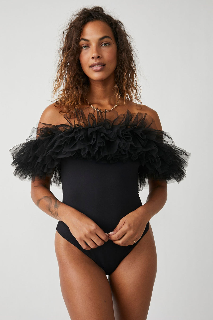 Free People Big Love Bodysuit - Black