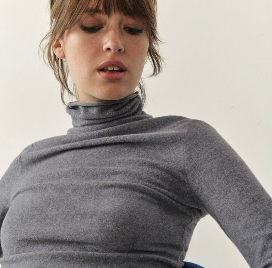 American Vintage Ypawood Turtleneck - Charcoal Melange