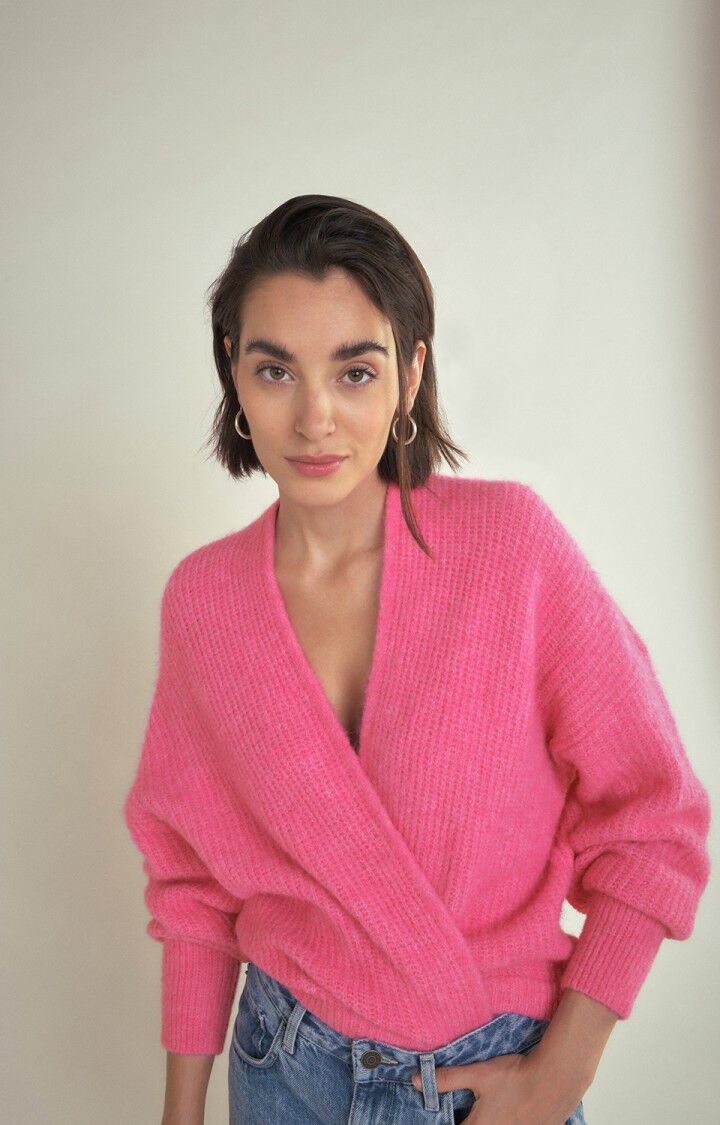 American Vintage East Cardigan - Bubble Gum Melange