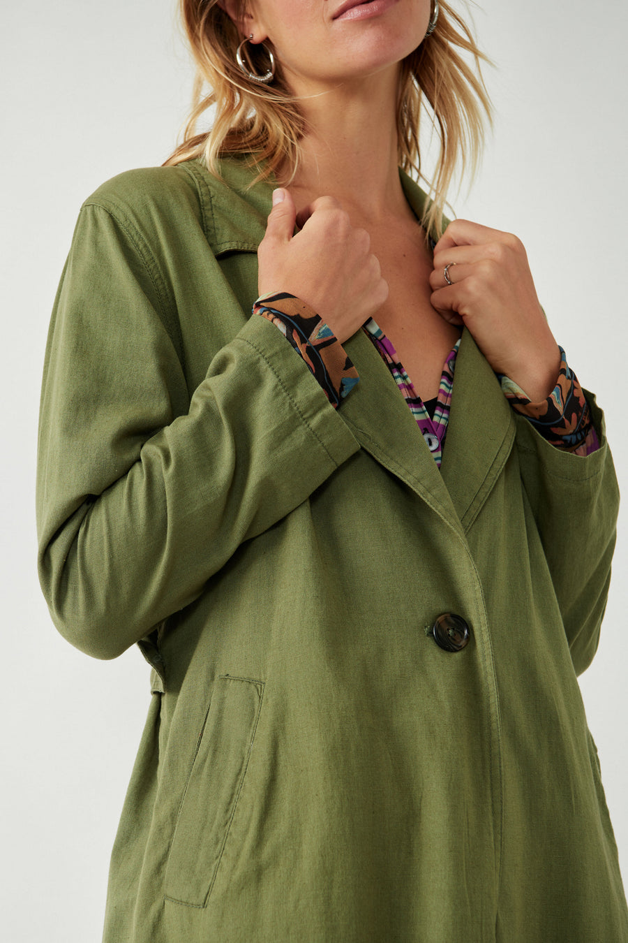 Free People Rae Duster - Washed Olive
