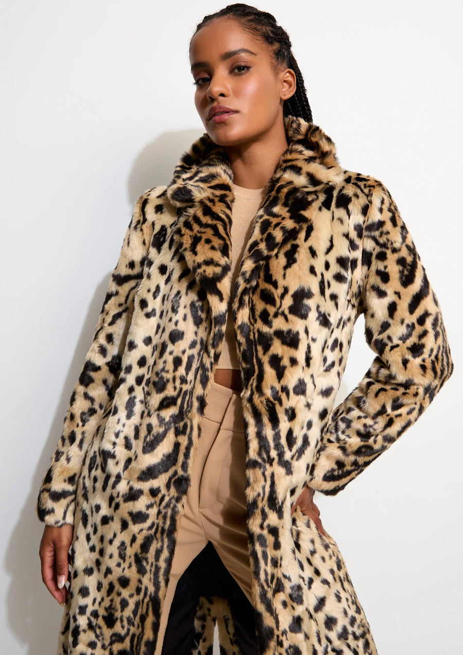 Unreal Fur The Long Song Coat - Leopard