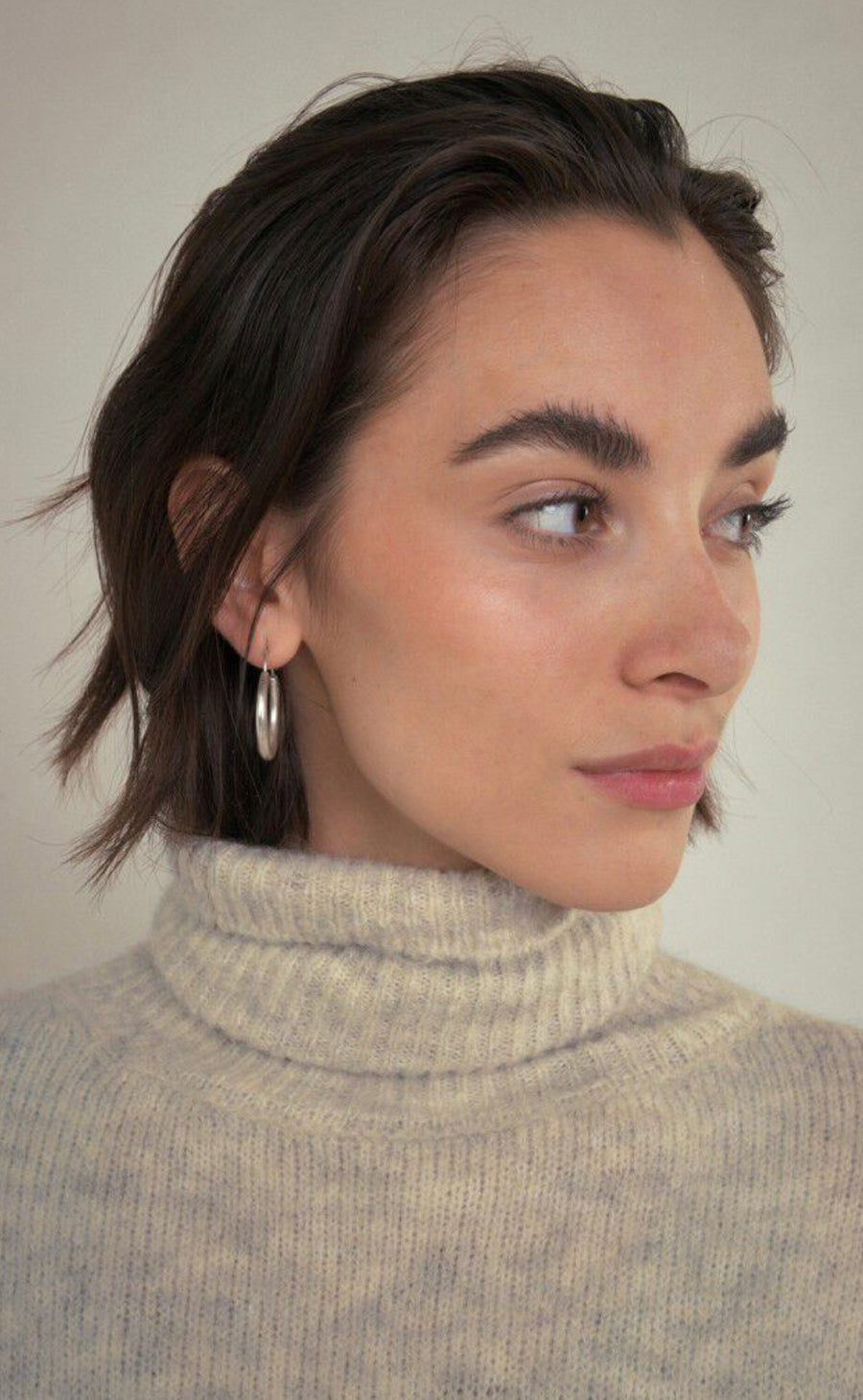 American Vintage East Turtleneck Jumper - Powder Snow Melange