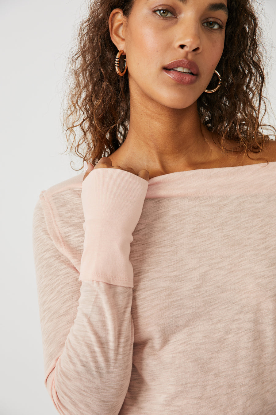 Free People Kimmi Long Sleeve - Pretty In Peach FINAL SALE