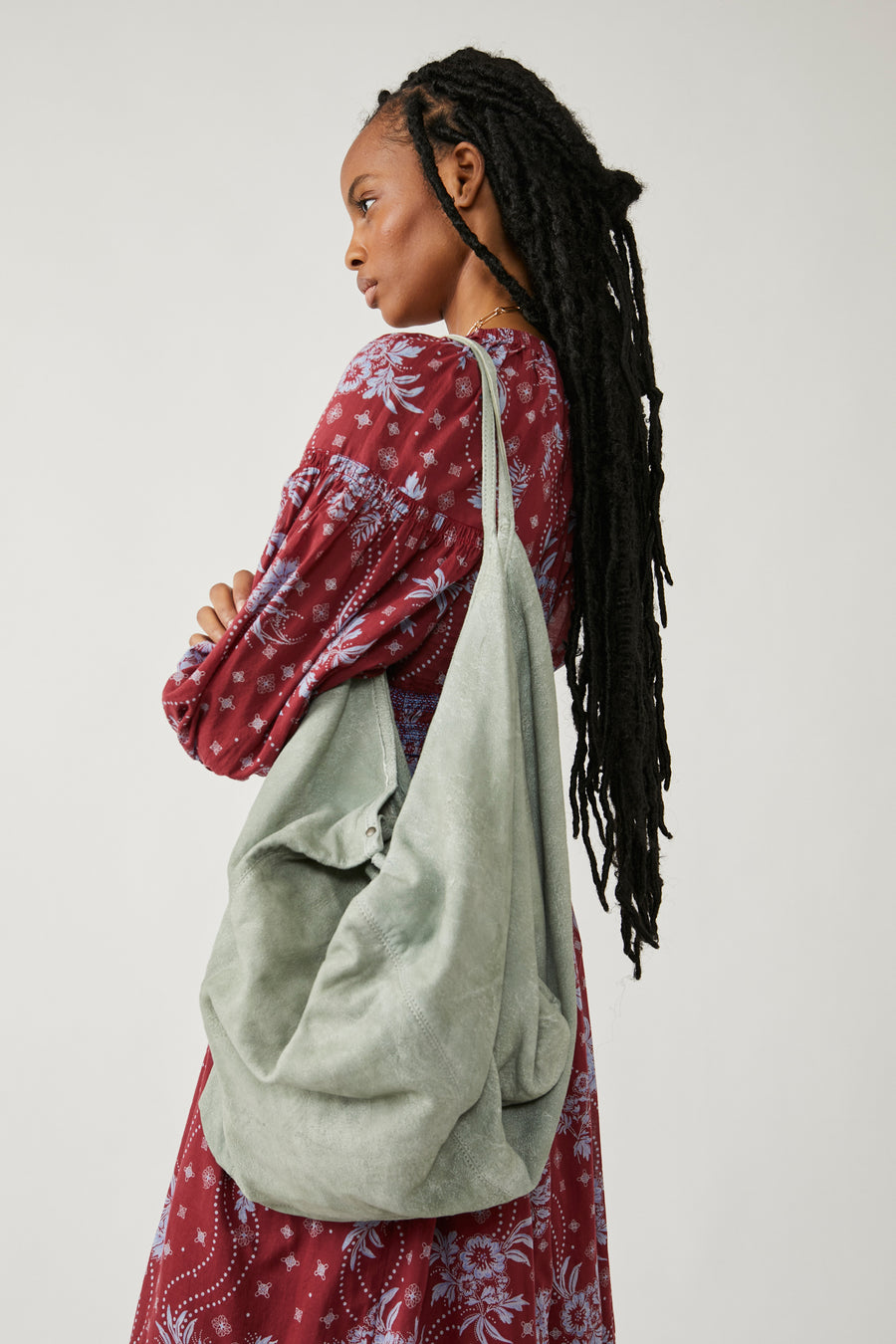 Free People WTF Sun Faded Hobo - Cactus