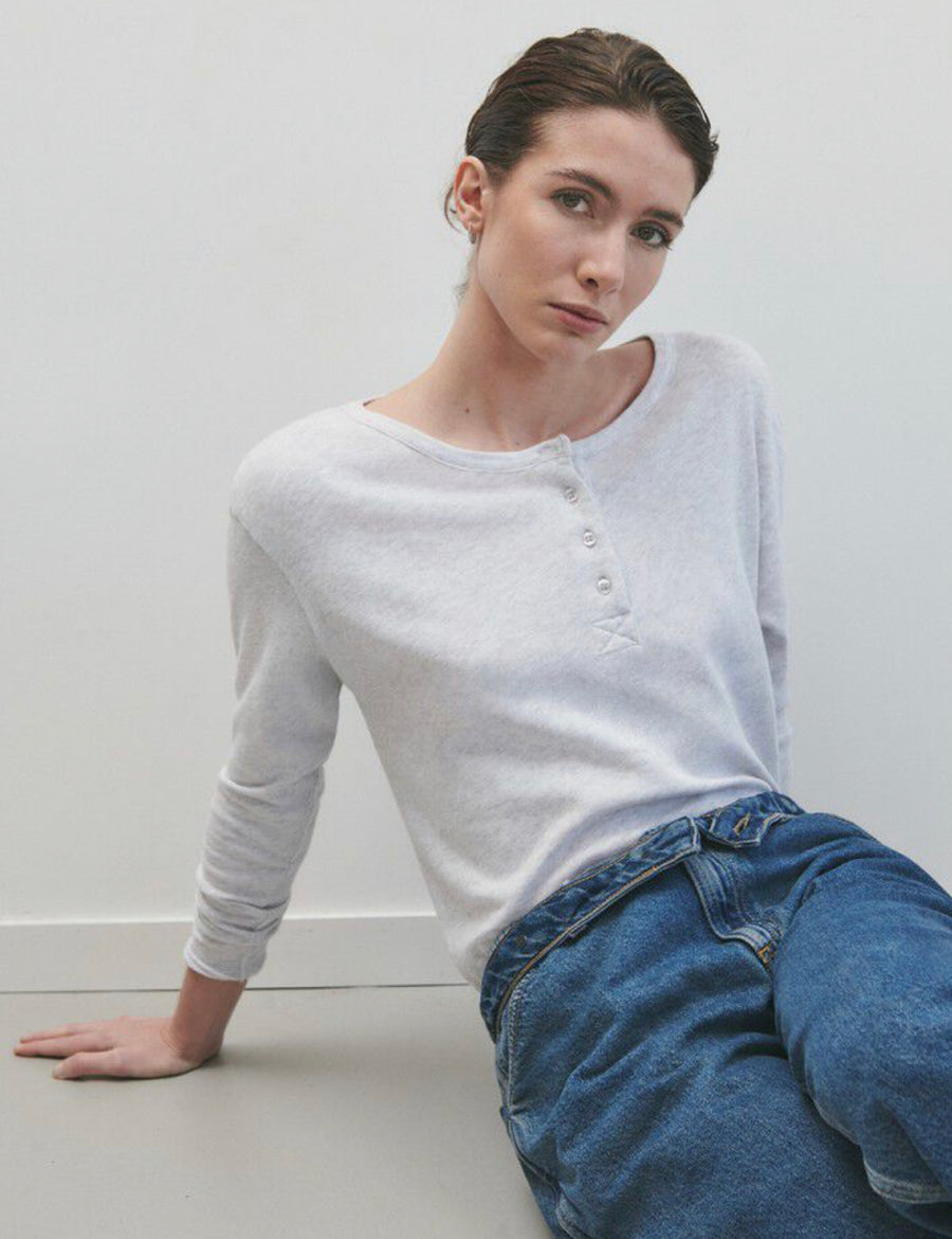 American Vintage Sonoma Henley - Arctic Melange