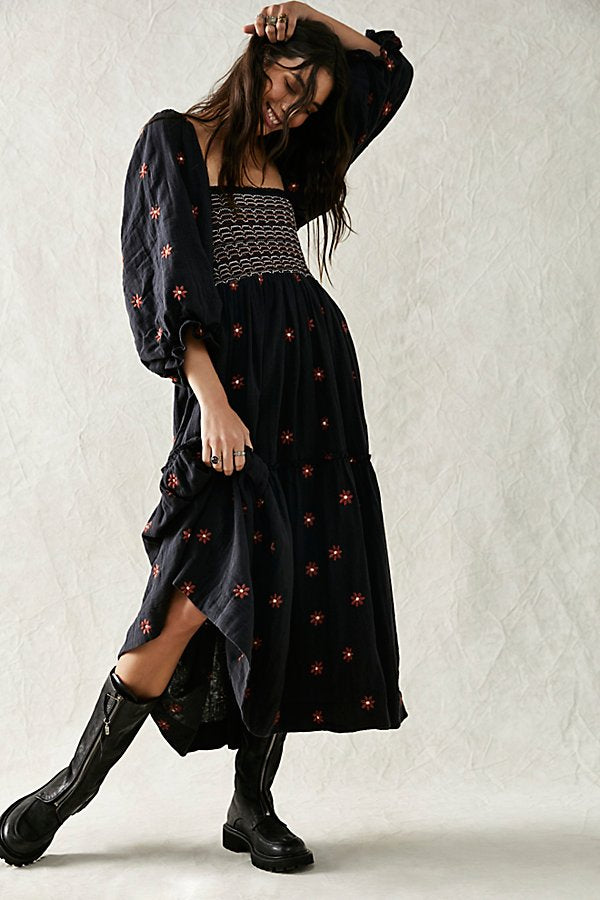 Free People Dahlia Embroidered  Maxi - FINAL SALE