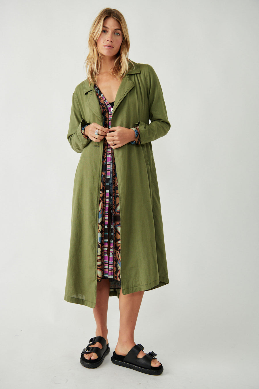 Free People Rae Duster - Washed Olive