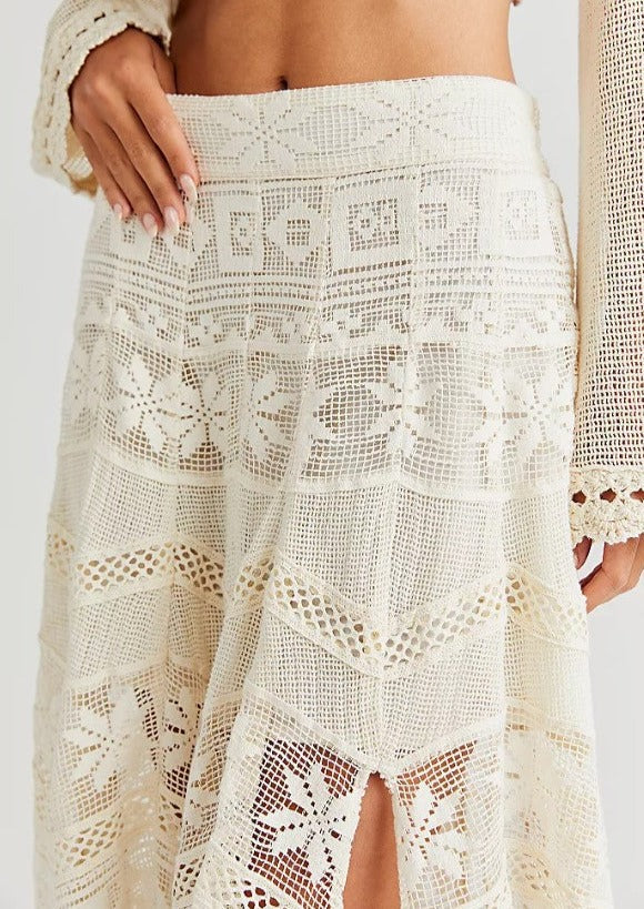 Free People Rebel Rebel Maxi Skirt - Tofu